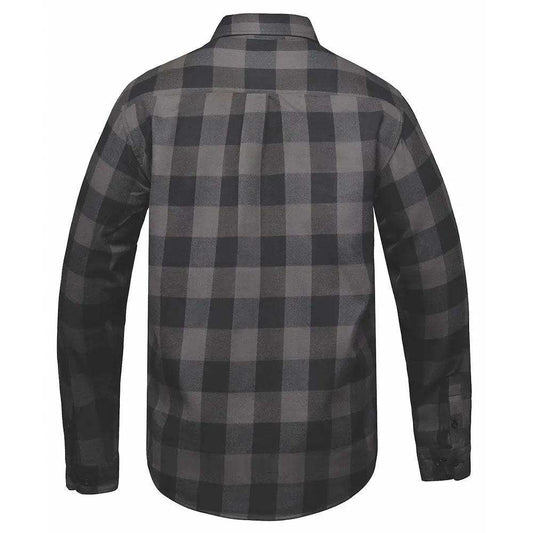 TW205.20 - Mens Black and Gray Flannel Shirt - Unik Just for Bikers - Flyclothing LLC