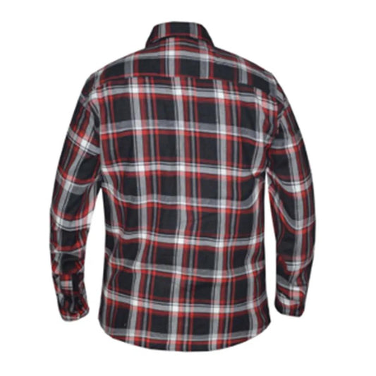 TW218.00 - MENS BLACK AND RED FLANNEL SHIRT - Unik Just for Bikers - Flyclothing LLC