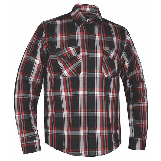 TW218.00 - MENS BLACK AND RED FLANNEL SHIRT - Unik Just for Bikers - Flyclothing LLC