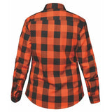 Ladies Black and Orange Flannel Shirt - Unik Just for Bikers - Flyclothing LLC