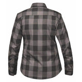 Ladies Black and Gray Flannel Shirt - Unik Just for Bikers - Flyclothing LLC