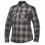 Ladies Black and Gray Flannel Shirt - Unik Just for Bikers - Flyclothing LLC