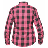 Ladies Black and Pink Flannel Shirt - Unik Just for Bikers - Flyclothing LLC