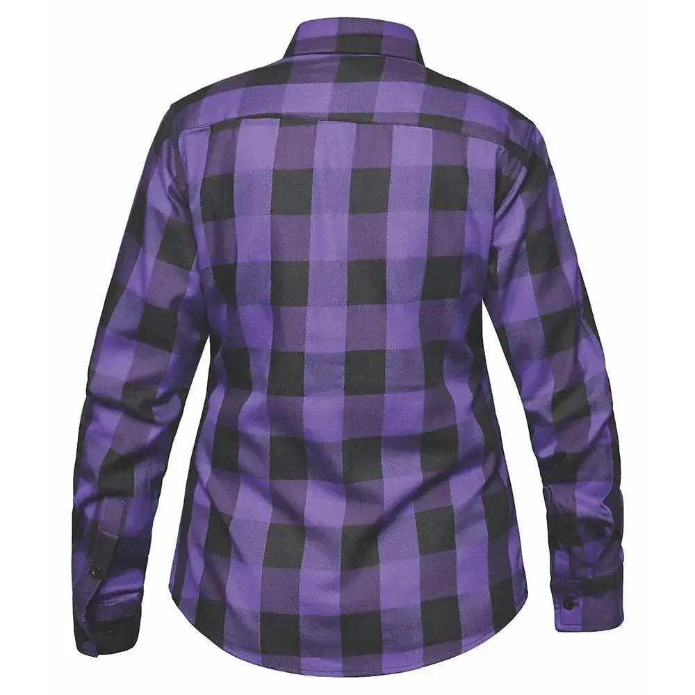 Valkarie - Ladies Black & Purple Armored Flannel - Unik Just for Bikers - Flyclothing LLC