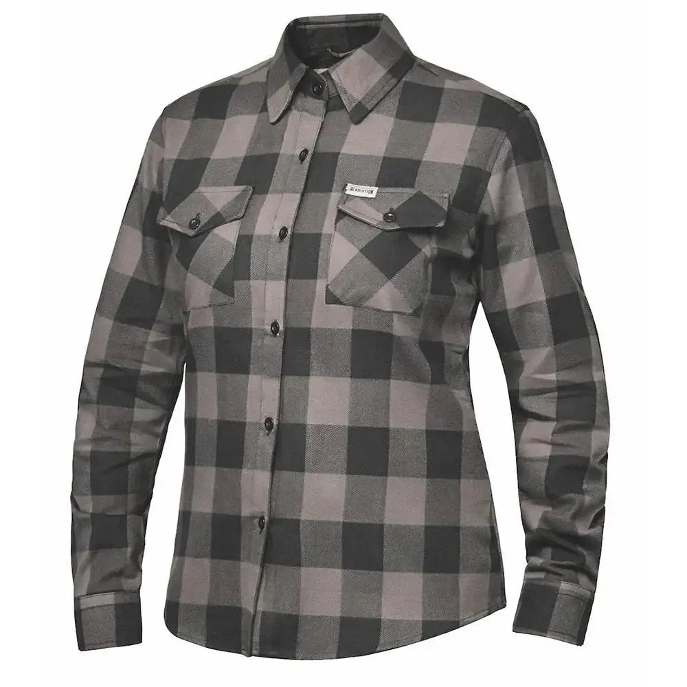 Ashwood - Ladies Black & Gray Armored Flannel - Unik Just for Bikers - Flyclothing LLC