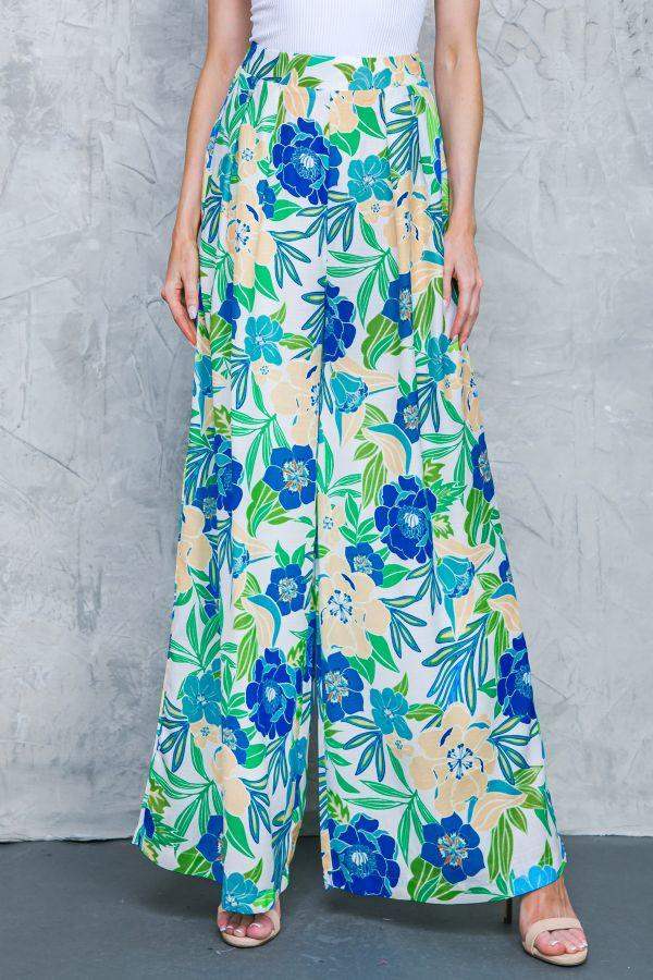 FLORAL IN THE WORLD WOVEN PANTS - Flying Tomato - Flyclothing LLC