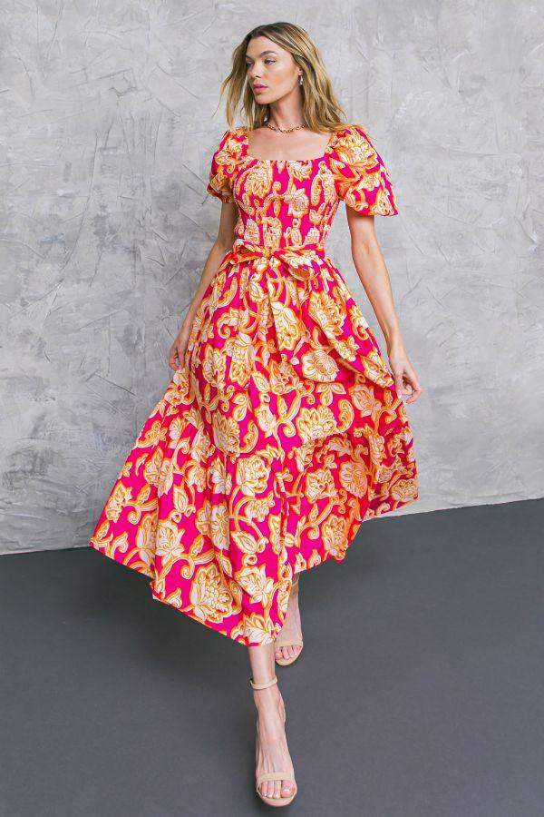RUN TOWARDS LOVE POPLIN ANKLE DRESS - Flying Tomato - Flyclothing LLC