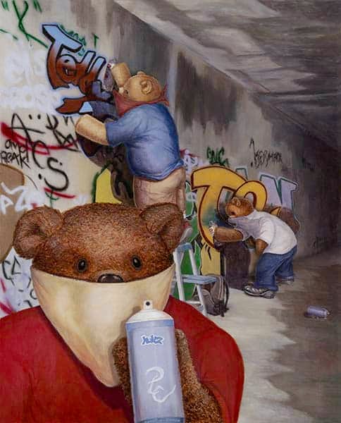 Black Market Art Company Tagger Teddy Print