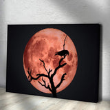 Crow And Blood Moon Canvas Wall Art - Tailored Canvases - Flyclothing LLC