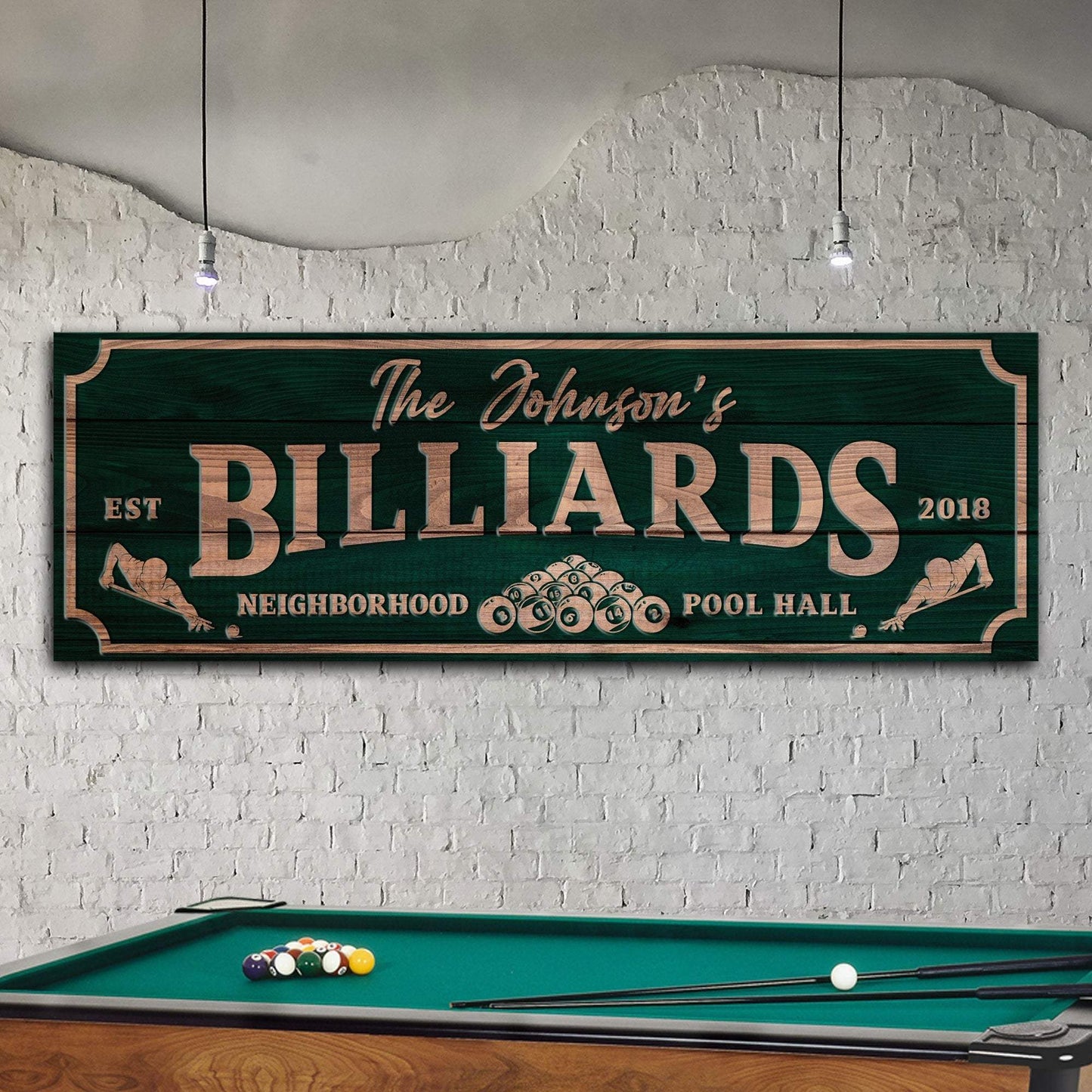 Neighborhood Pool Hall Billiards Sign - Tailored Canvases - Flyclothing LLC