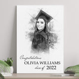 Graduation Photo Pencil Sketch Portrait Sign - Tailored Canvases - Flyclothing LLC