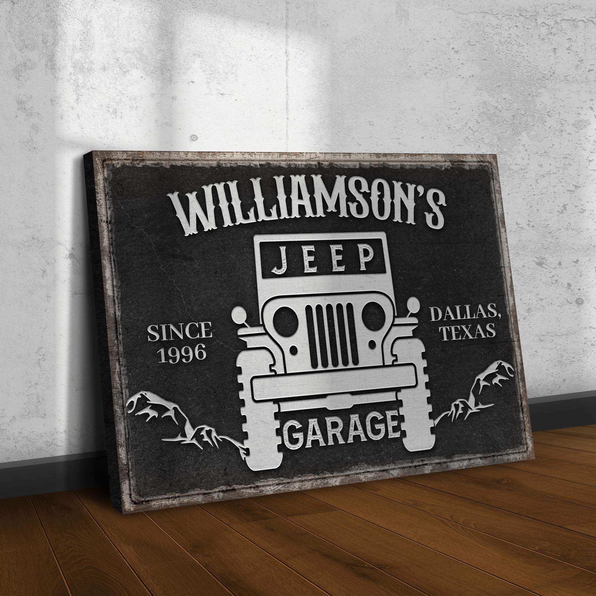 Family Garage Jeep Sign - Tailored Canvases - Flyclothing LLC