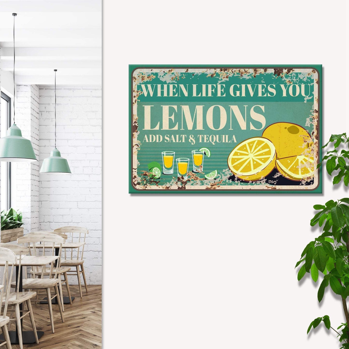 When Life Gives You Lemons Old Rustic Paper Sign - Tailored Canvases - Flyclothing LLC