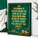 An Irishman Is Never Drunk Sign - Tailored Canvases - Flyclothing LLC