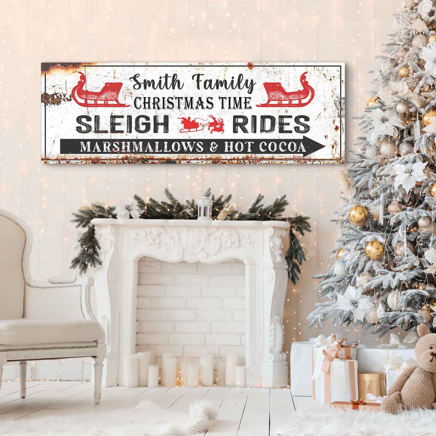 Christmas Sleigh Rides Sign - Tailored Canvases - Flyclothing LLC
