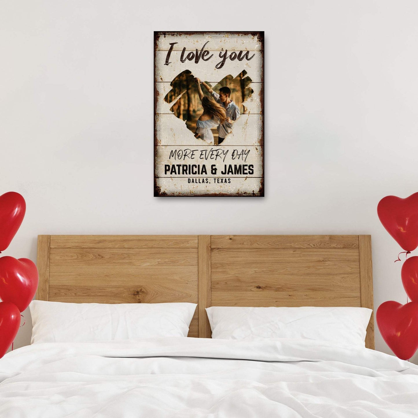 I Love You More Every Day Rustic Sign - Tailored Canvases - Flyclothing LLC