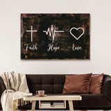 Rustic 'Faith, Hope, Love' Sign - Christian Art and Biblical Decor for home - Tailored Canvases - Flyclothing LLC