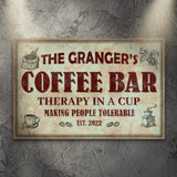 Coffee Bar Therapy In A Cup Sign - Tailored Canvases - Flyclothing LLC