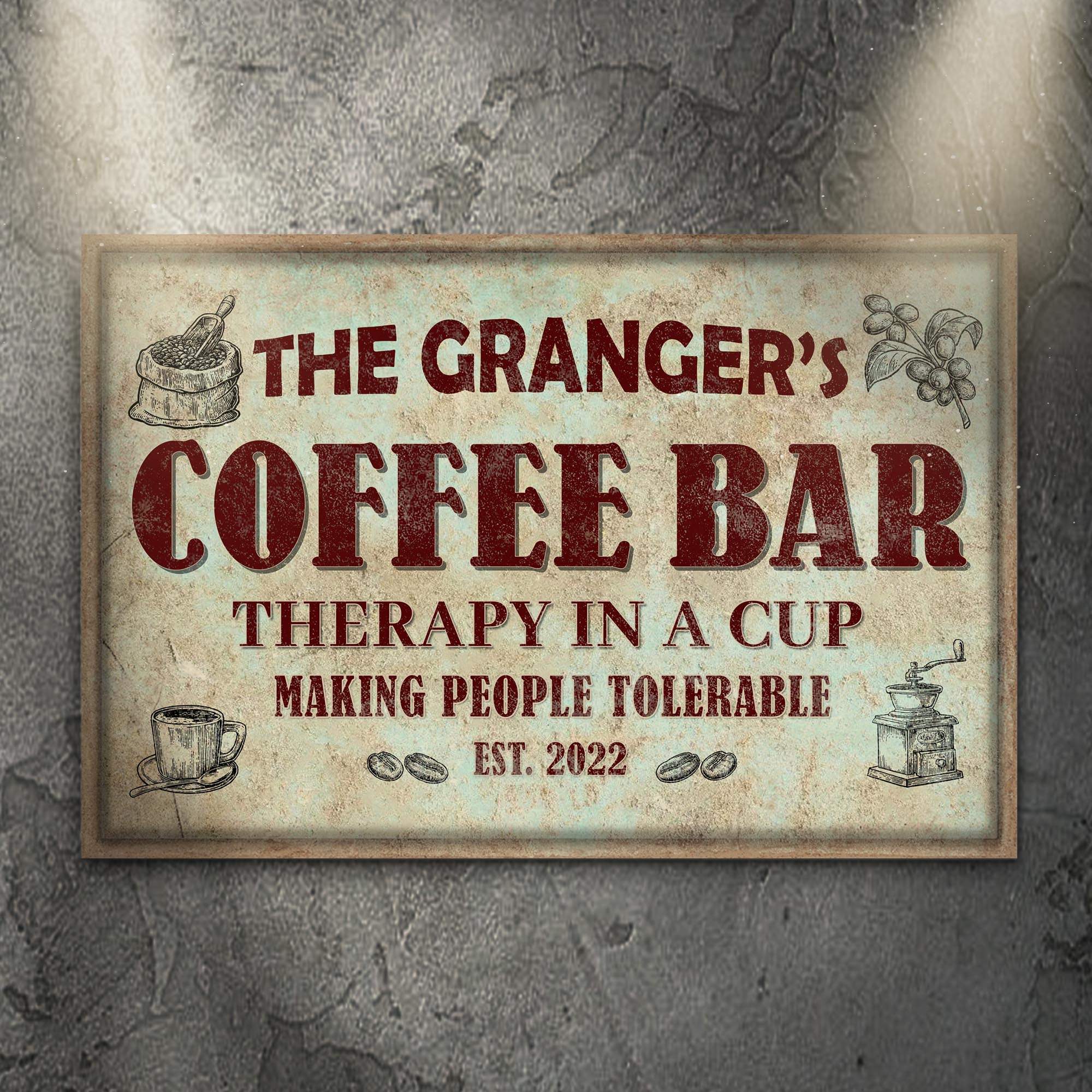 Coffee Bar Therapy In A Cup Sign - Tailored Canvases - Flyclothing LLC