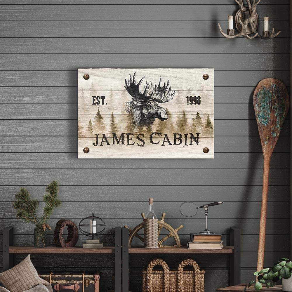 Family Moose Cabin Sign - Tailored Canvases - Flyclothing LLC