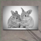 Gray Rabbits Sketch Canvas Wall Art - Tailored Canvases - Flyclothing LLC