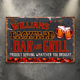 Backyard Bar And Grill Sign VII - Tailored Canvases - Flyclothing LLC
