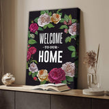 Welcome To Our Home Floral Entryway Sign - Tailored Canvases - Flyclothing LLC