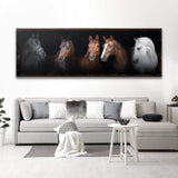 A Family Of Horses Canvas Wall Art - Tailored Canvases - Flyclothing LLC