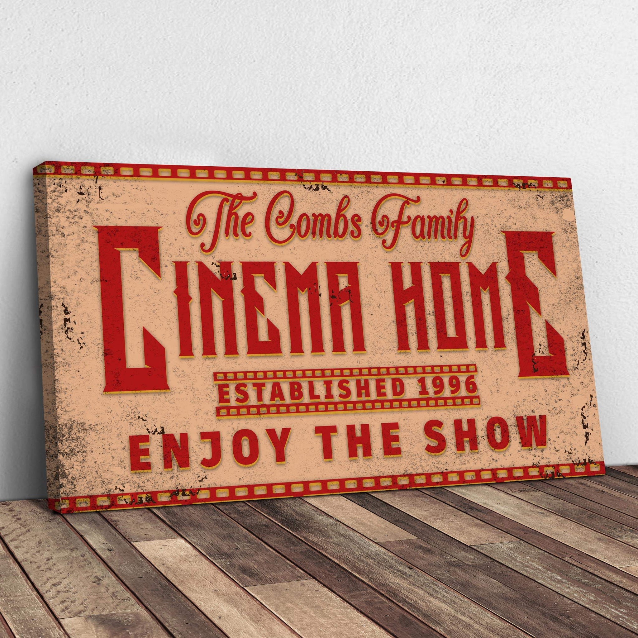 Enjoy The Show Family Cinema Home Sign - Tailored Canvases - Flyclothing LLC