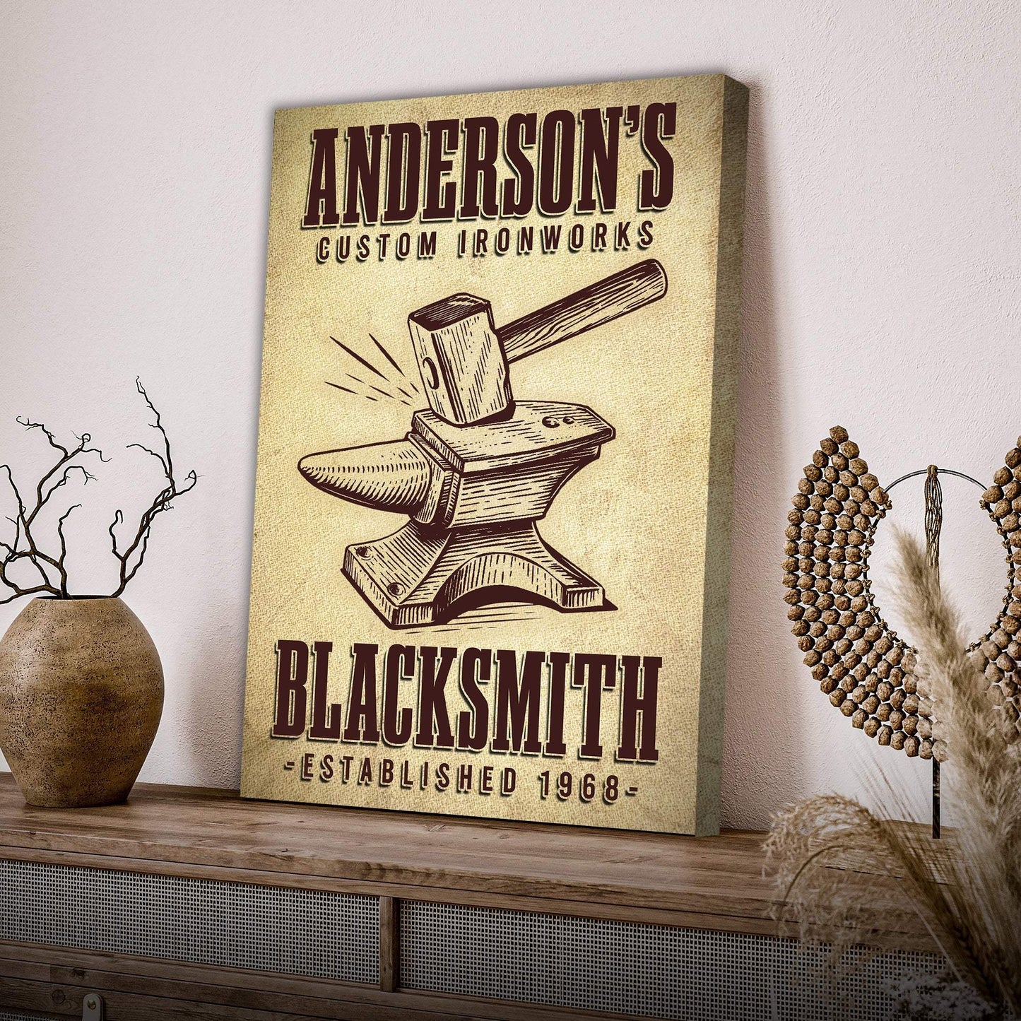 Custom Ironworks Blacksmith Sign - Tailored Canvases - Flyclothing LLC