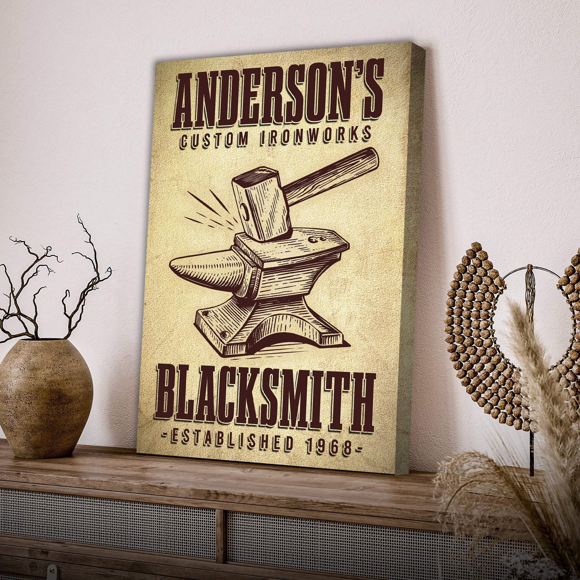 Custom Ironworks Blacksmith Sign - Tailored Canvases - Flyclothing LLC