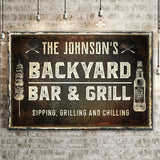 Backyard Bar And Grill Sign - Tailored Canvases - Flyclothing LLC