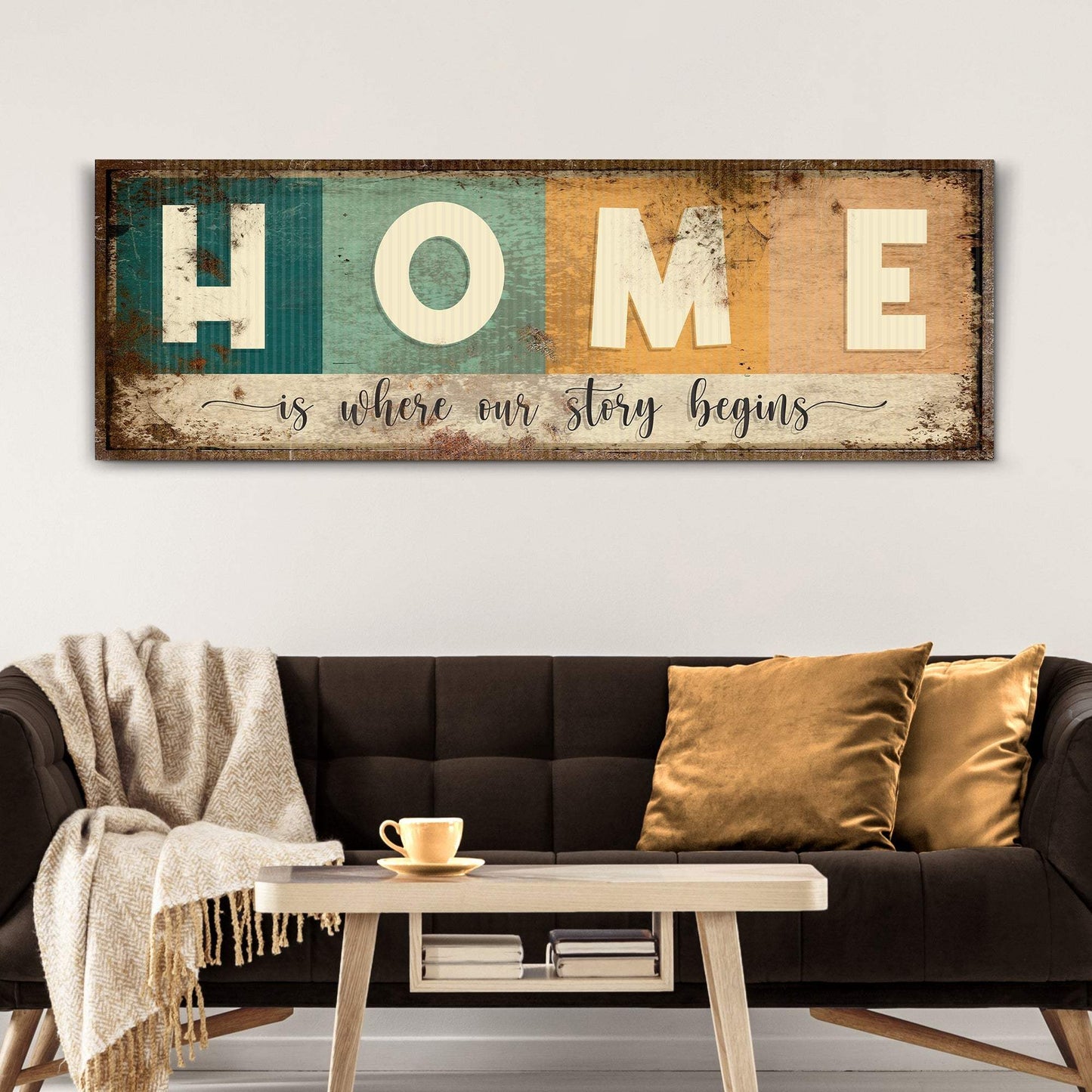 Home Is Where Our Story Begins Sign III - Tailored Canvases - Flyclothing LLC