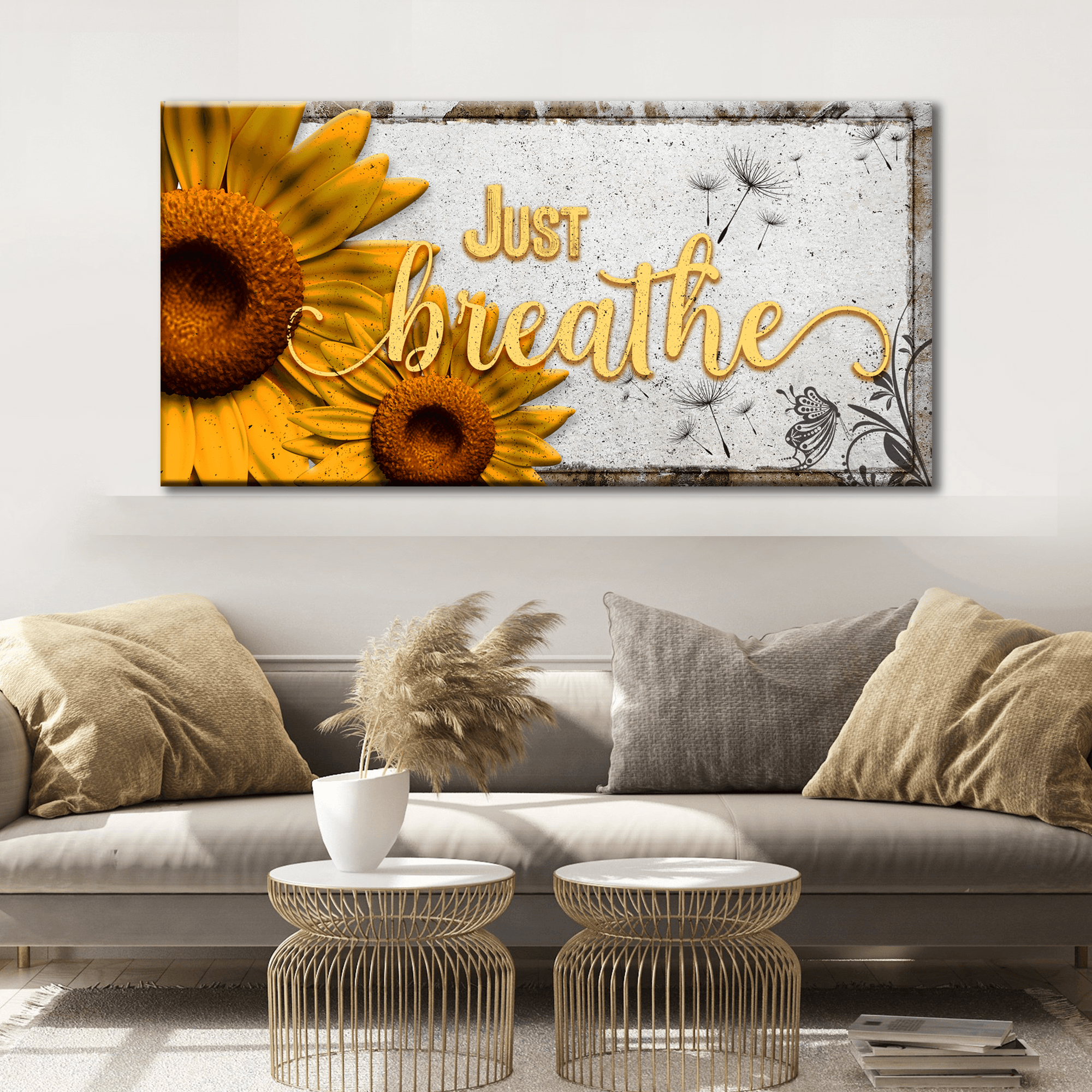 Just Breathe Sign - Tailored Canvases - Flyclothing LLC