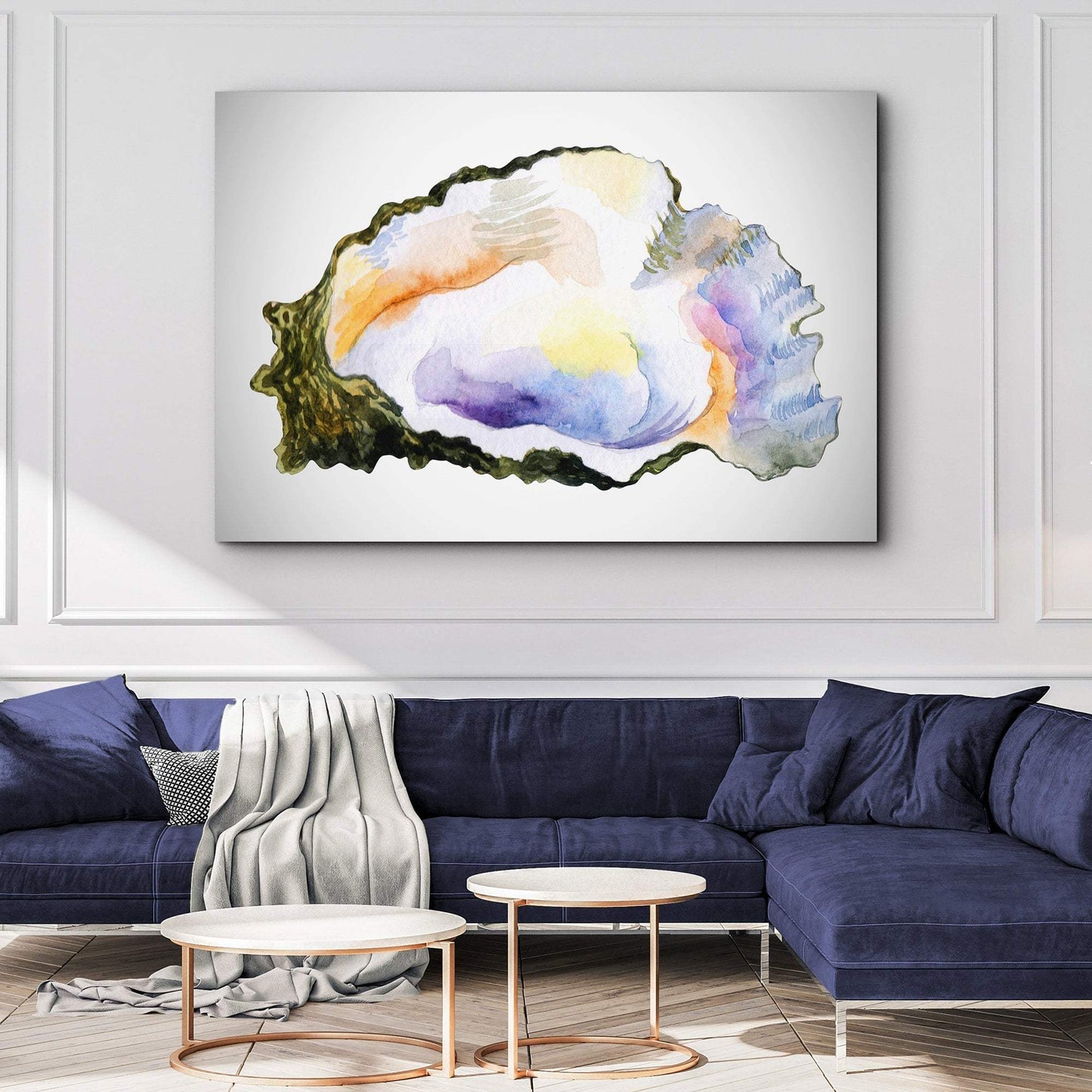 Oyster Watercolor Canvas Wall Art - Tailored Canvases - Flyclothing LLC
