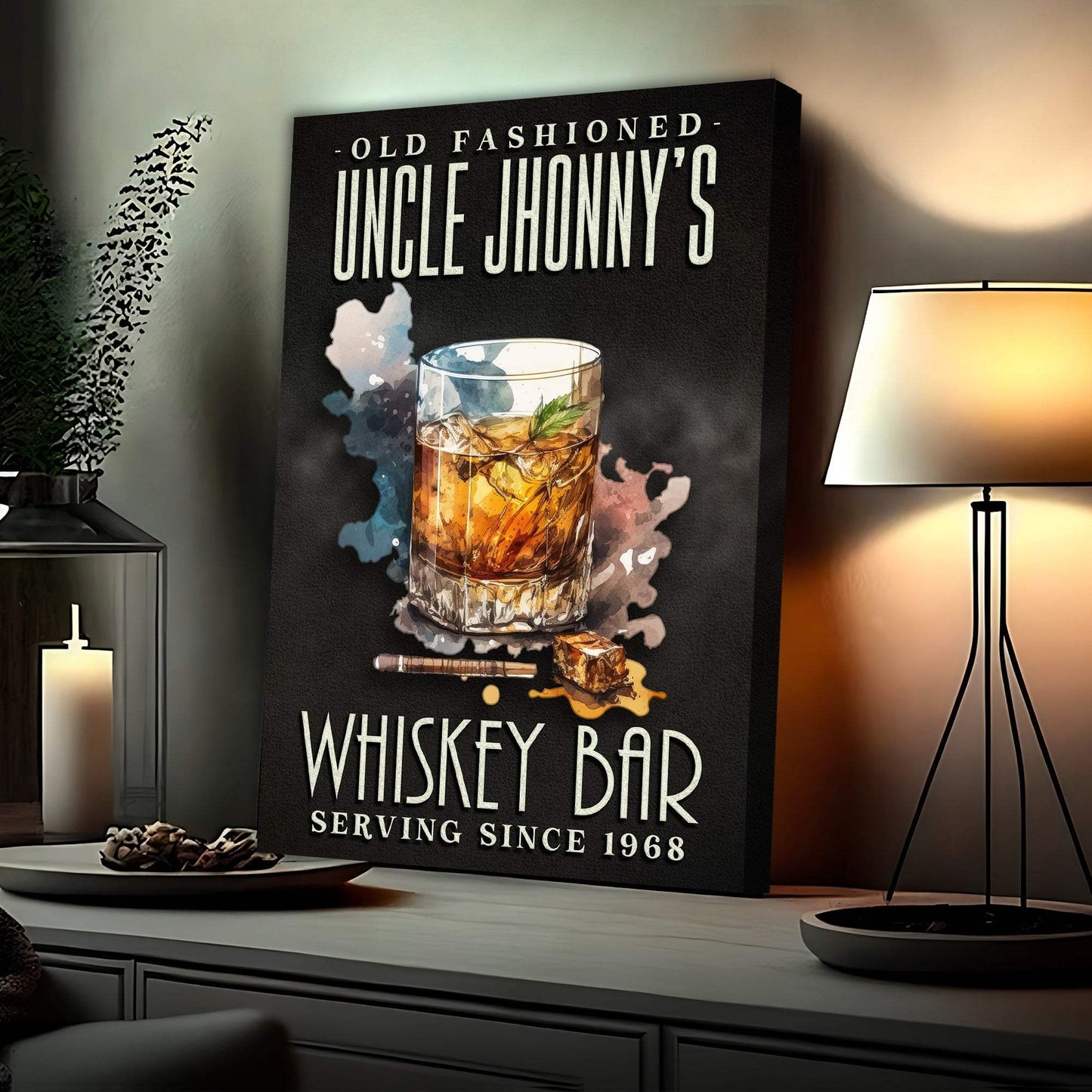 Old Fashioned Whiskey Bar Sign - Tailored Canvases - Flyclothing LLC