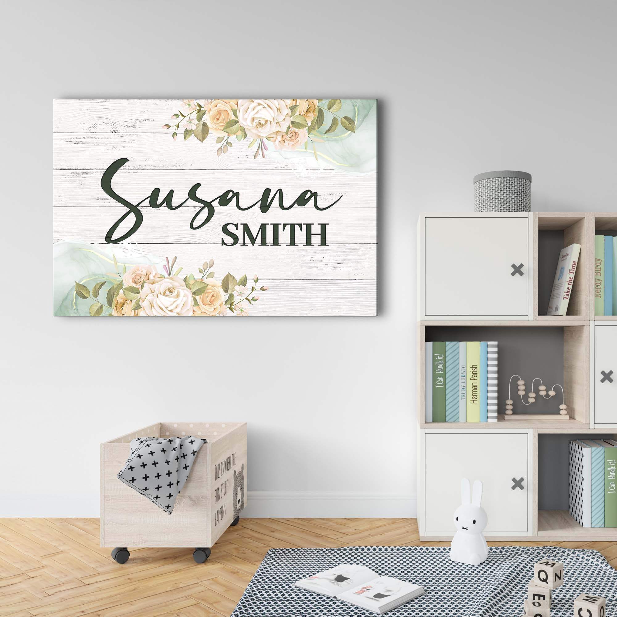 Floral Girls Room Sign - Tailored Canvases - Flyclothing LLC