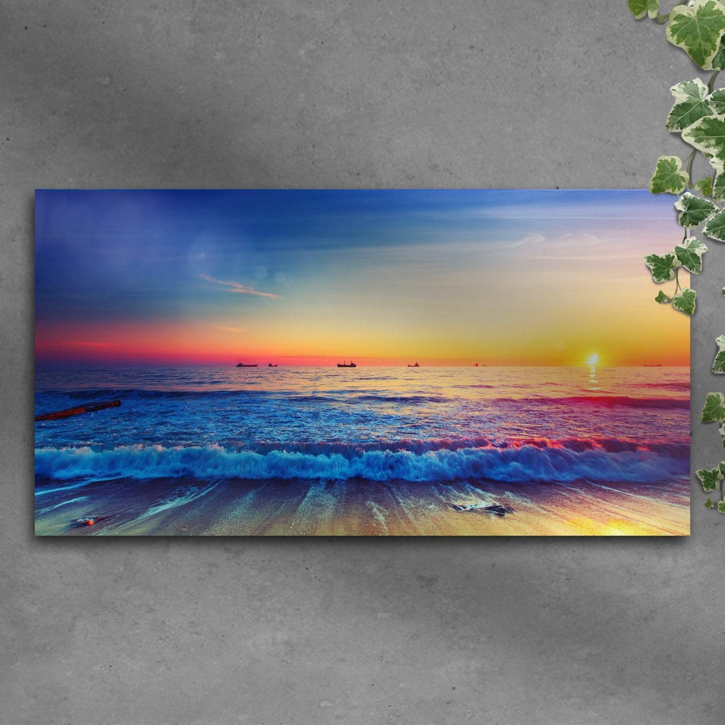 Sunrise Over The Ocean Canvas Wall Art - Tailored Canvases - Flyclothing LLC