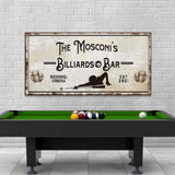 Billiards And Bar Sign II - Tailored Canvases - Flyclothing LLC