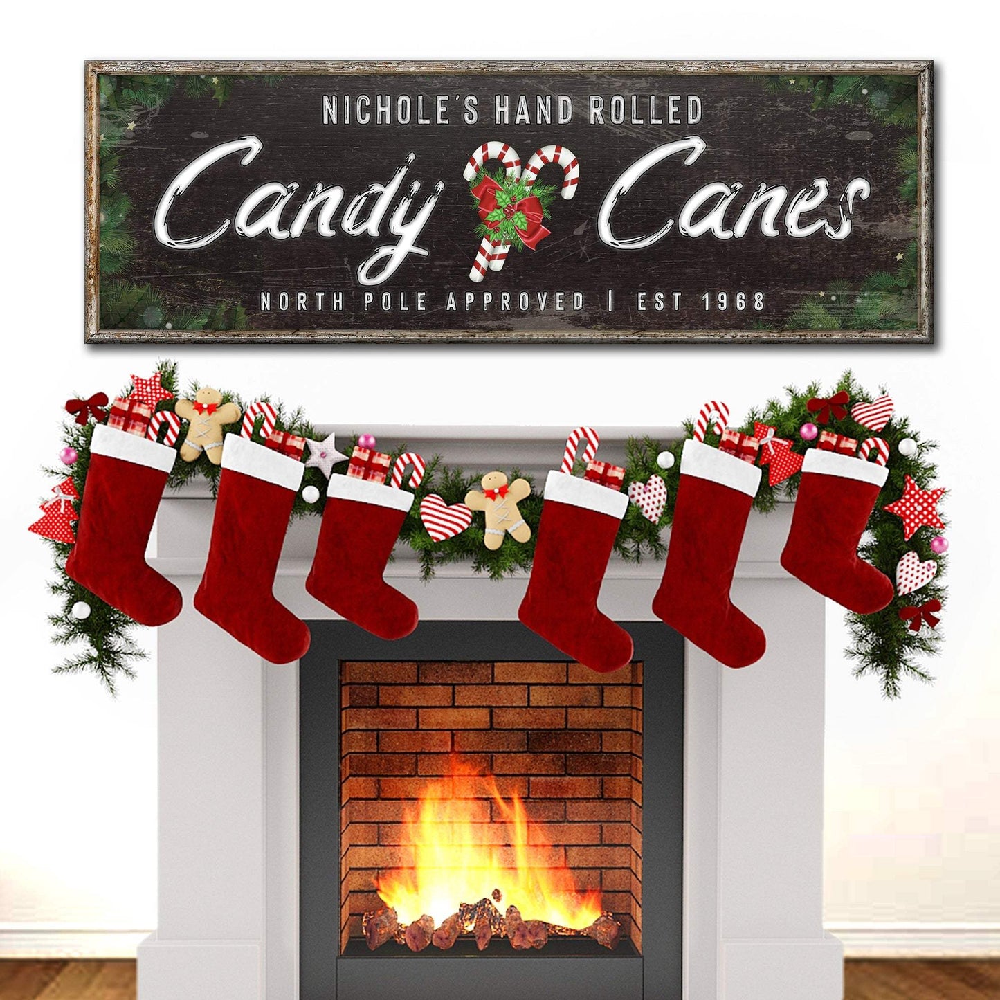 North Pole Candy Canes Sign - Tailored Canvases - Flyclothing LLC