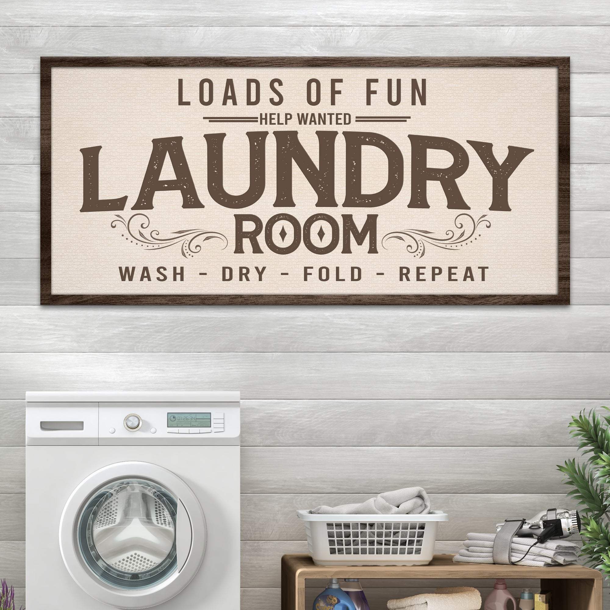 Loads Of Fun Help Wanted Laundry Room Sign - Tailored Canvases - Flyclothing LLC
