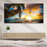 Tropical Blue Beach Hawaii Sunset Canvas Wall Art - Tailored Canvases - Flyclothing LLC