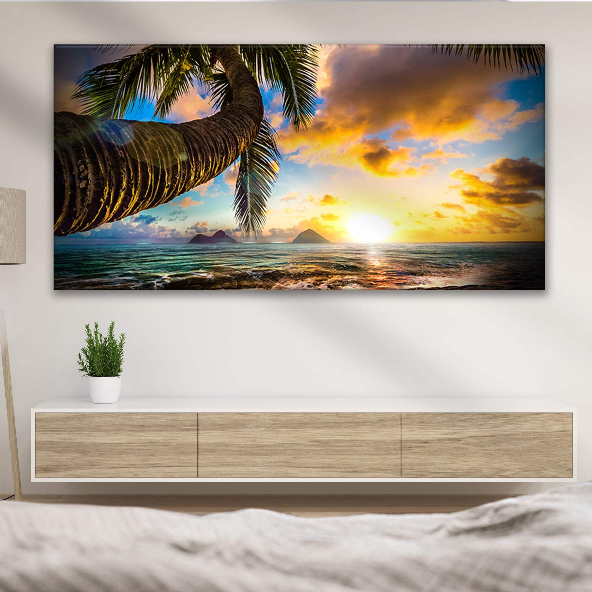Tropical Blue Beach Hawaii Sunset Canvas Wall Art - Tailored Canvases - Flyclothing LLC