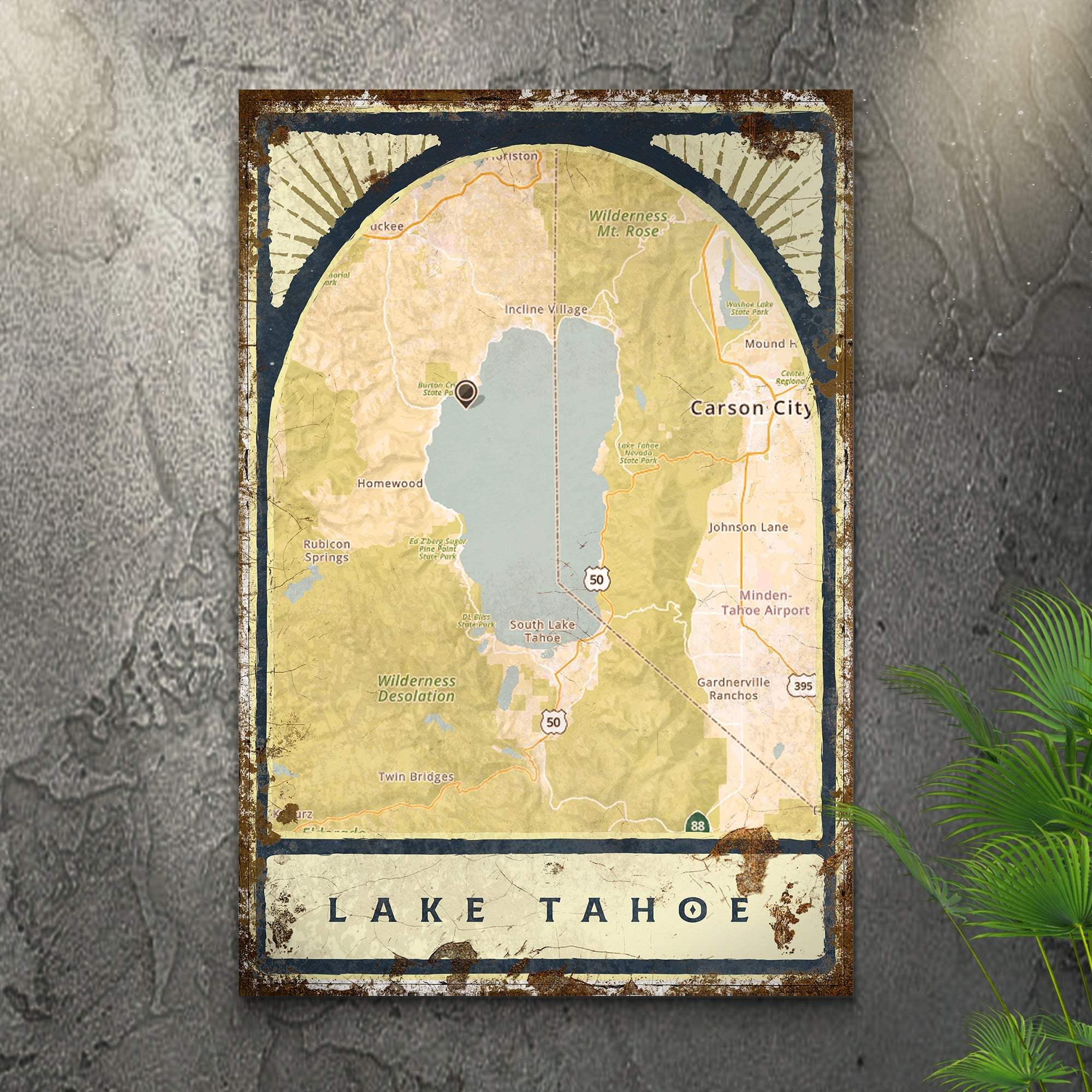 Lake Map Portrait Sign - Tailored Canvases - Flyclothing LLC