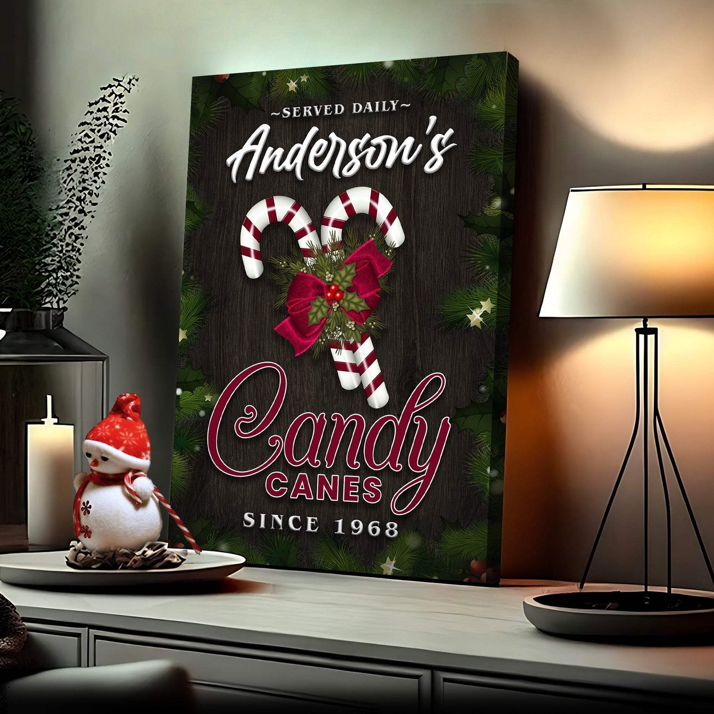 Served Daily Candy Canes Sign - Tailored Canvases - Flyclothing LLC