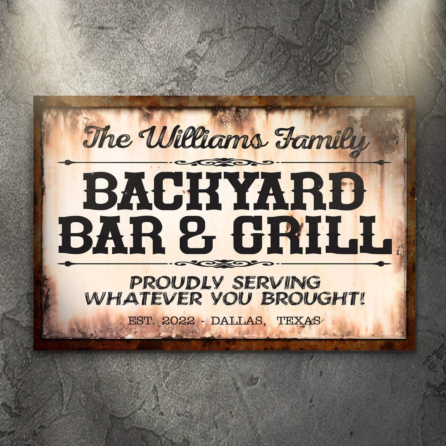 Backyard Bar & Grill Sign X - Tailored Canvases - Flyclothing LLC