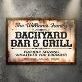 Backyard Bar & Grill Sign X - Tailored Canvases - Flyclothing LLC
