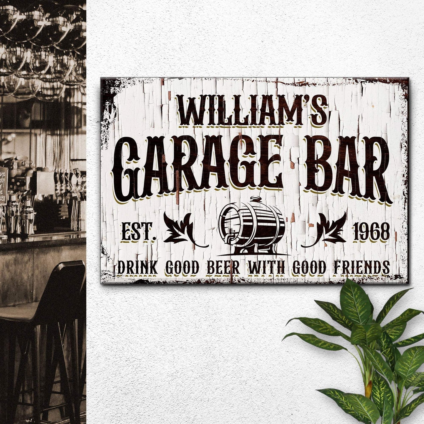 Garage Bar Rustic Wood Sign - Tailored Canvases - Flyclothing LLC