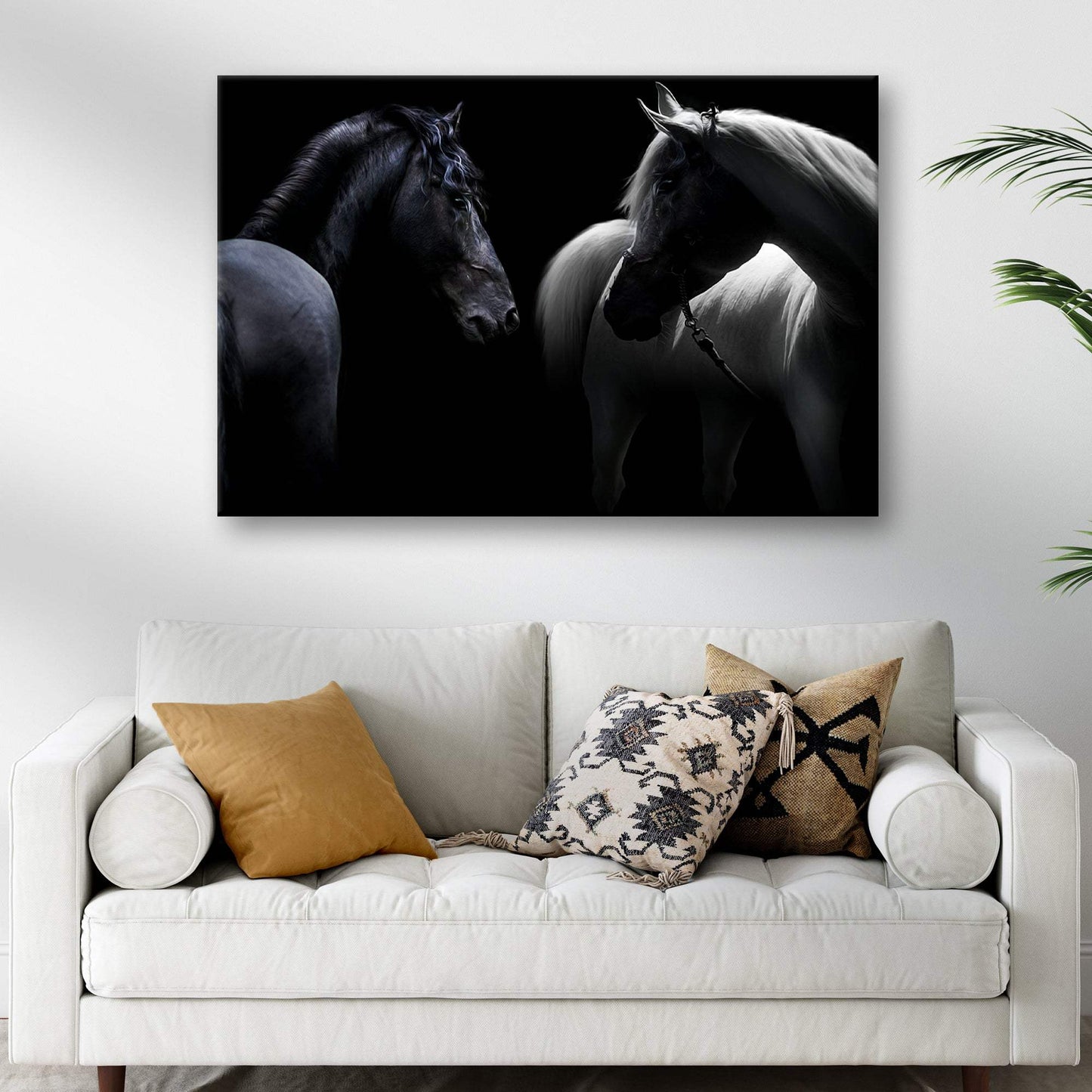 Monochromatic Horses Canvas Wall Art - Tailored Canvases - Flyclothing LLC