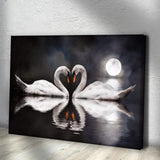 Moonlit Romantic Swan Canvas Wall Art - Tailored Canvases - Flyclothing LLC